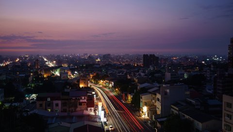 Улица, ночь, вид сверху