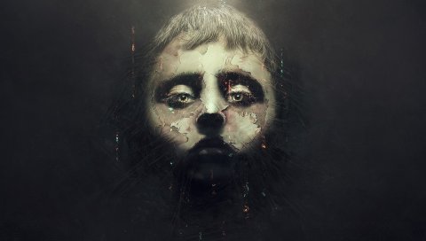 Лицо, маска, фон, выцветшие
