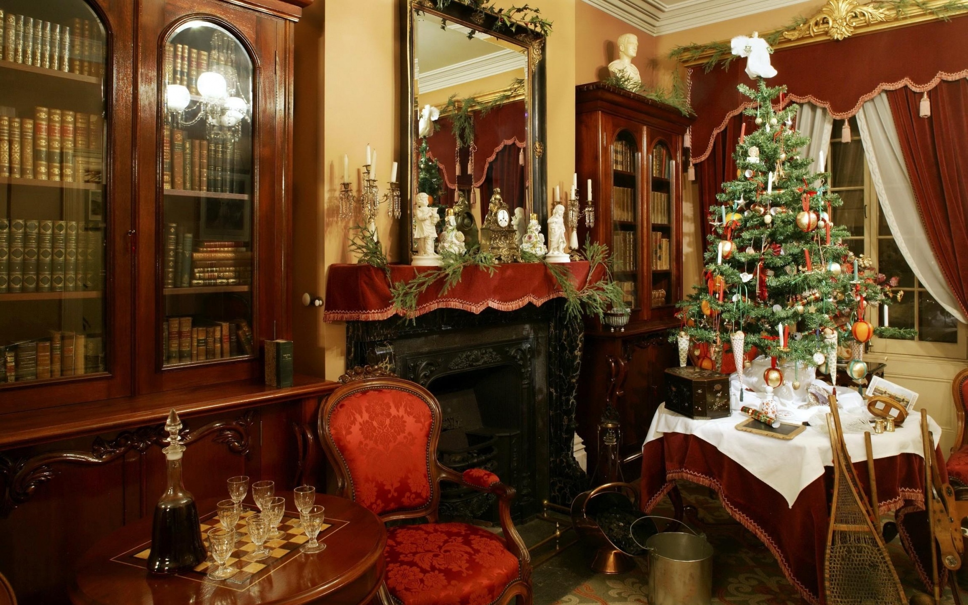 Картинки Йолка, стол, рождество, праздник, комната, комфорт фото и обои на рабочий стол