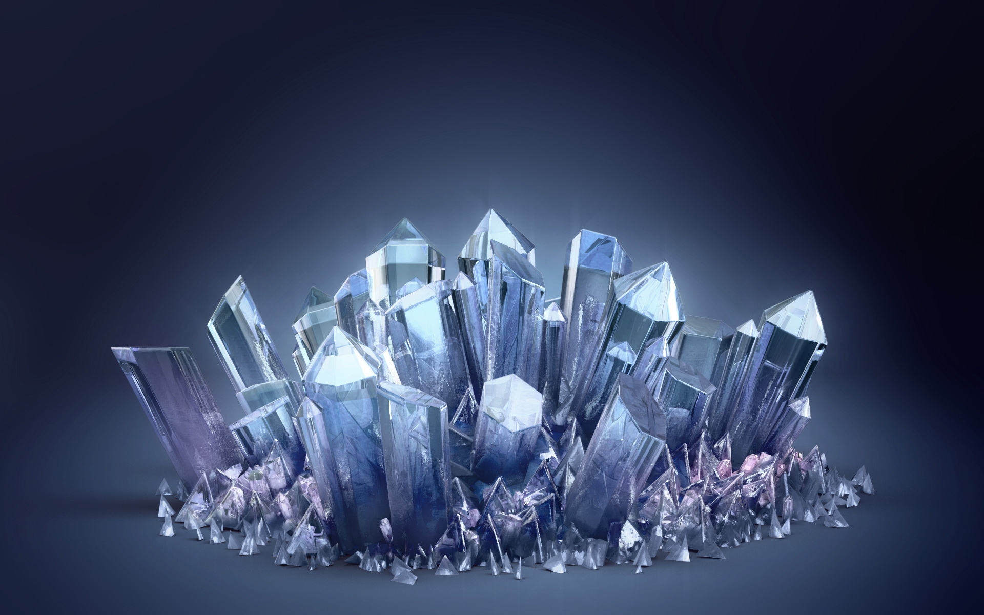 Картинки 3d, хрусталь, кристаллы, 3D кристалл, синий кристалл фото и обои на рабочий стол