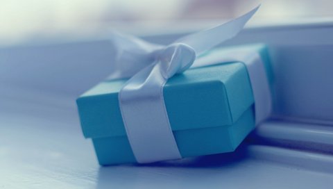 коробка, ткань, ленты