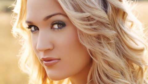 Carrie underwood, лицо, светлые волосы, макияж, глаза, волосы