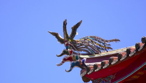 Крыша, фарфор, украшения, птица, символ