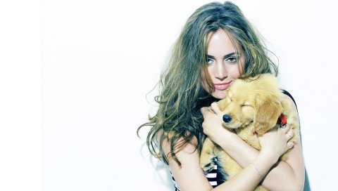 Eliza dushku, брюнетка, щенок, фотосессия