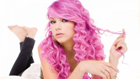 Taylor swift, розовые волосы, волосы, лицо, макияж