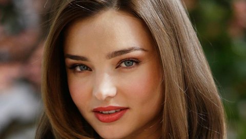 Miranda kerr, голубые глаза, лицо, крупный план, улыбка, макияж