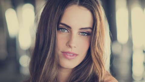 Jessica lowndes, лицо, размытие, глаза, голубые глаза, макияж