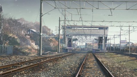Рельс, проволока, трава, осень