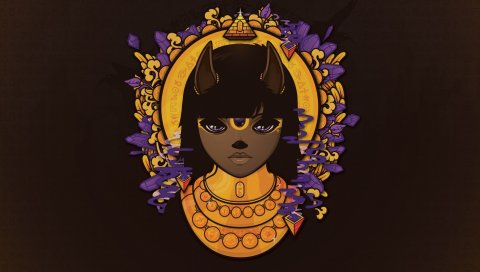 Девушка, рисунок, украшения, овал, рамка