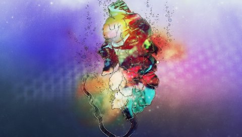 Форма, пятна, фон, красочный