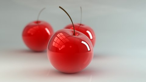 вишня, ягоды, пластиковые