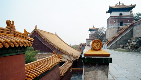 Фарфор, крыша, структура, черепица