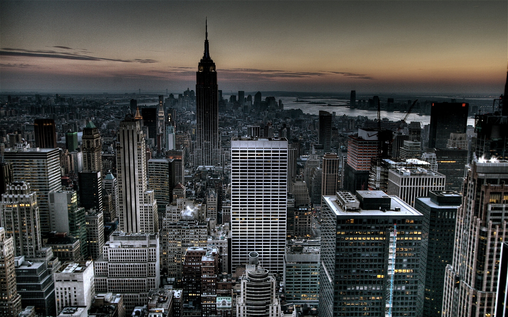 Картинки Нью-Йорк, США, вечер, небоскребы фото и обои на рабочий стол
