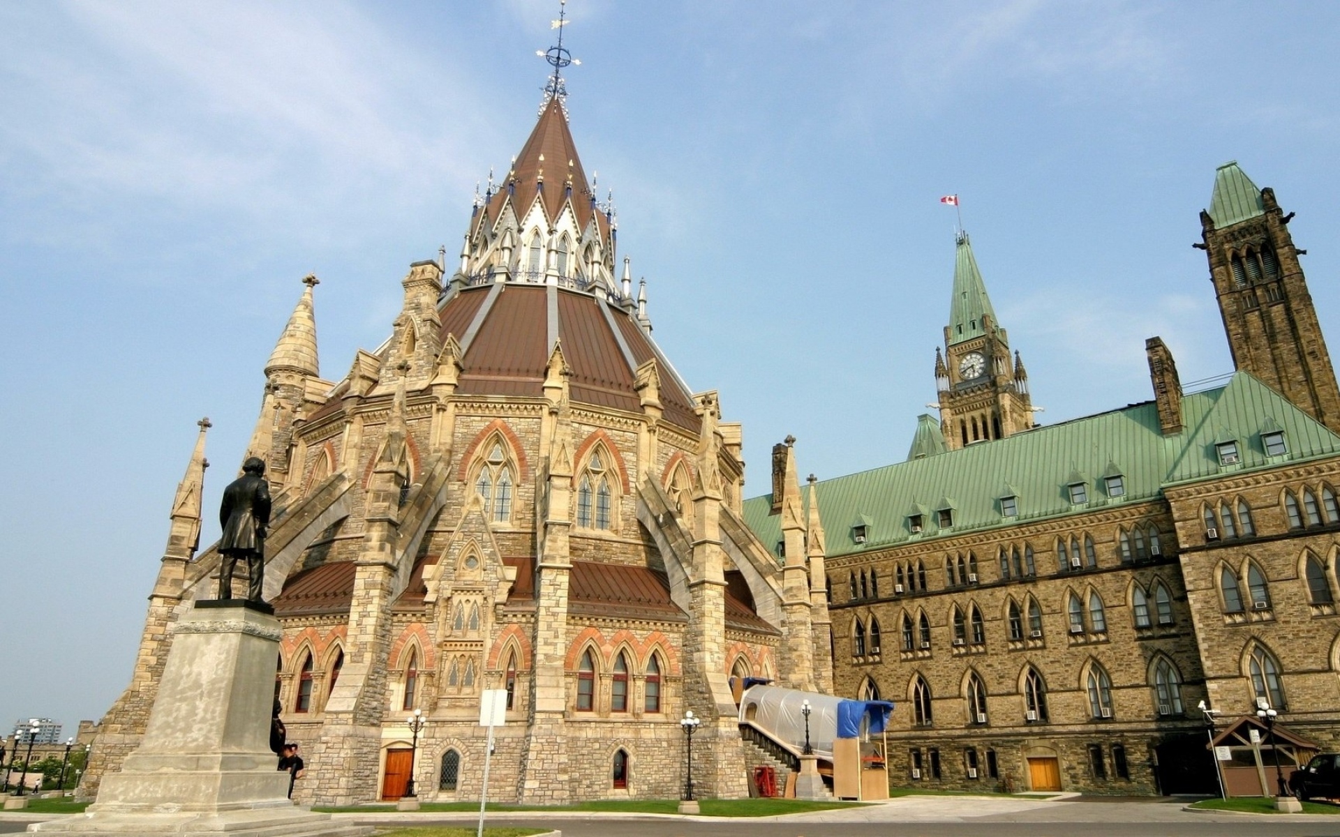 Картинки Канада, библиотека, Оттавский парламент, здание, архитектура фото и обои на рабочий стол