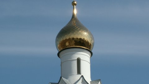 дом, крыша, купола, небо