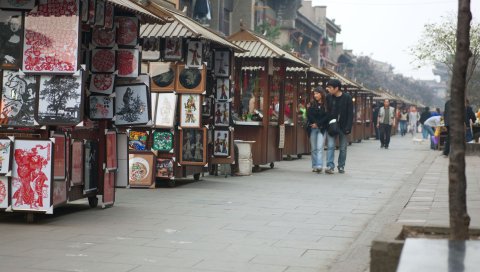 рынка, картины, люди, фарфор, ходьба