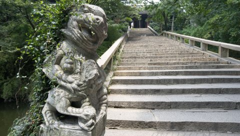 лестница, скульптуры, проходит, природа, фарфор