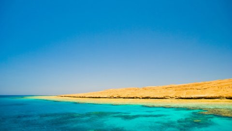 лазурь, море, земля, небо, берег