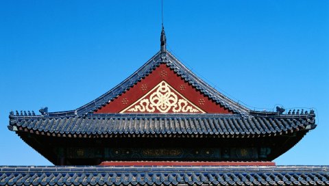 Фарфор, крыша, небо, украшение, традиция
