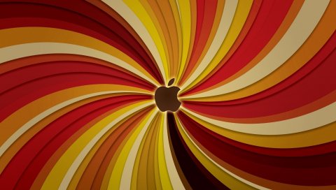 Поворот, линии, полосы, яблоко, mac