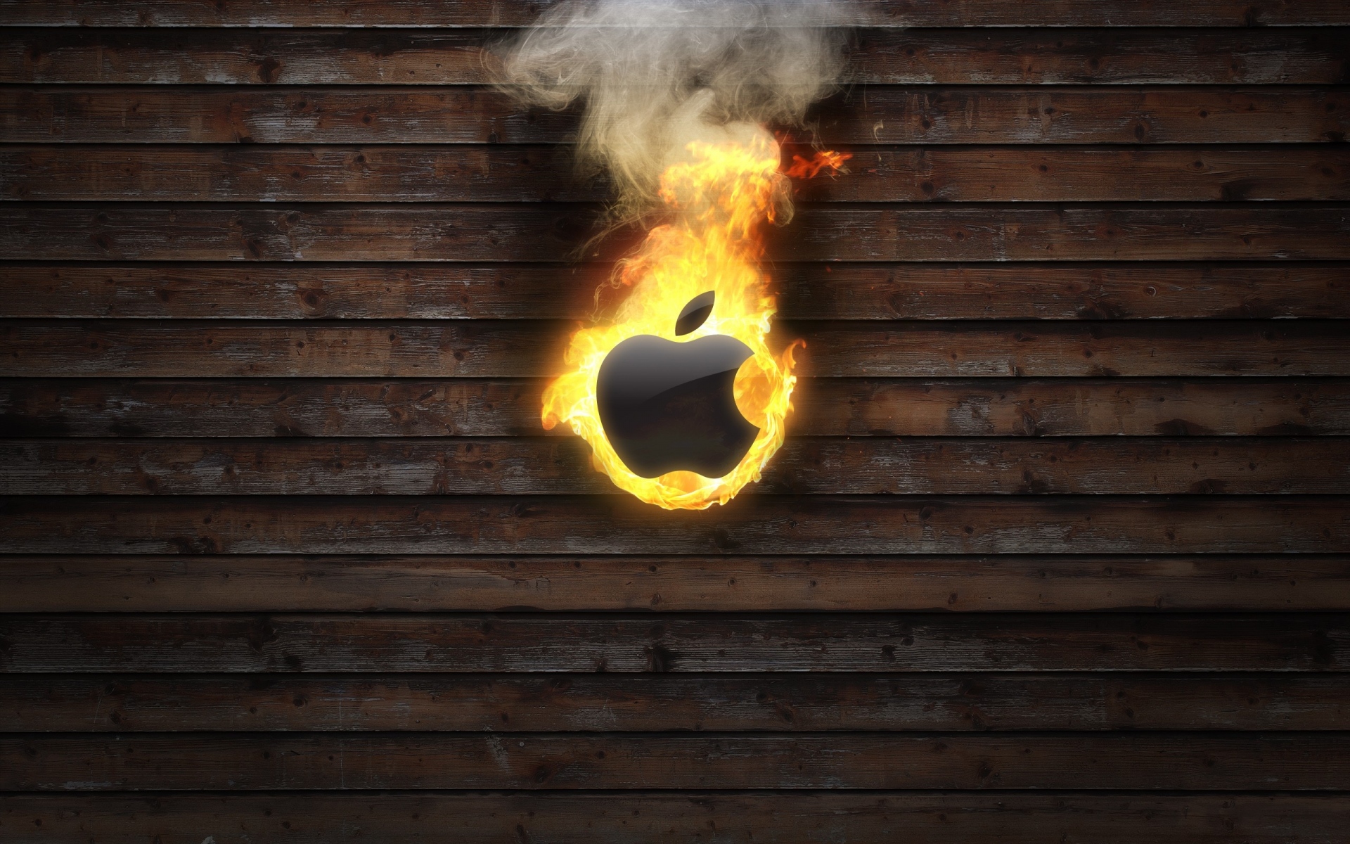 Картинки Огонь, пламя, дерево, фон, яблоко, mac фото и обои на рабочий стол