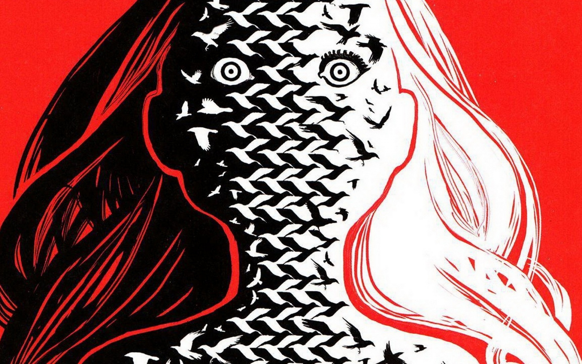 Картинки Лицо, волосы, девушка, сюрреализм, фэнтези фото и обои на рабочий стол