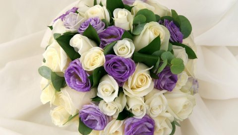 Розы, lisianthus russell, листья, цветок, красивые