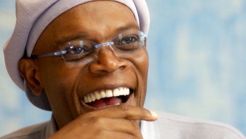 Samuel l jackson, очки, улыбка, знаменитость, лицо