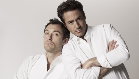 Robert downey jr, jude law, актеры, мужчины