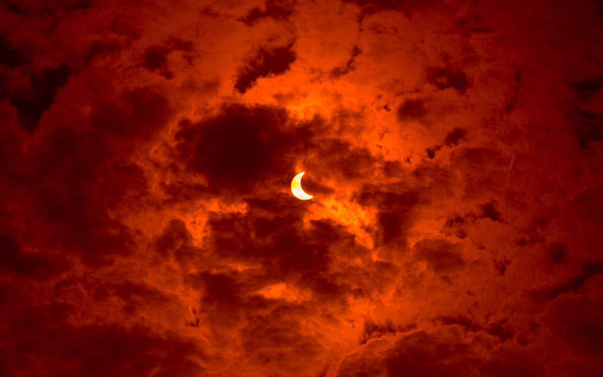 Картинки Затмение, луна, солнце, небо, оранжевый фото и обои на рабочий стол
