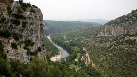 Франция, скалы, горы, святой ремез, туман, река