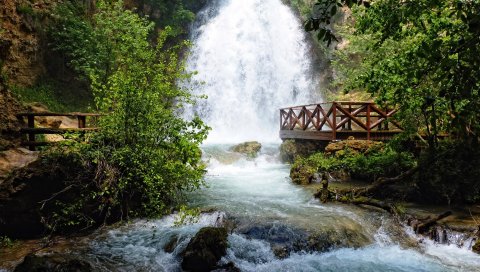 Ресавица, водопад, сербия, река, камни, ручей, платформа