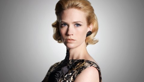 January jones, блондинка, лицо, платье, знаменитость, актриса
