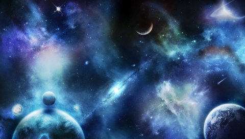 Планеты, звезды, пространство, вселенная, пятна, размытие