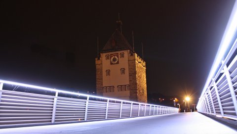 Esslingen am neckar, Германия, мост, ночные огни, свет