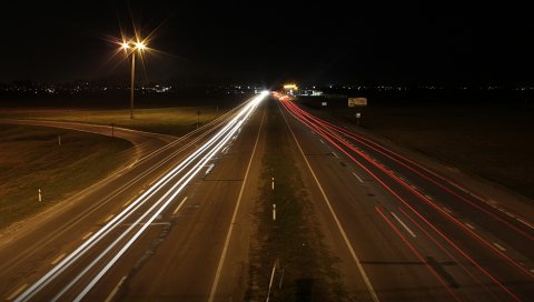 Полтава, дорога, ночь, город