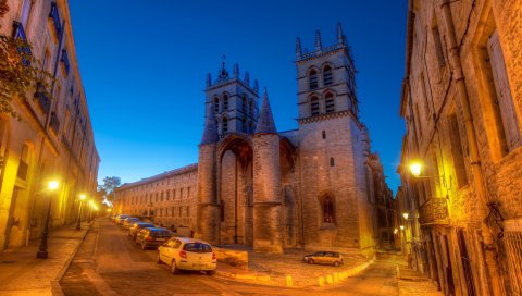 Montpellier, франция, здания, улицы, автомобили