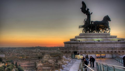 Рим, Италия, вид, здание, закат