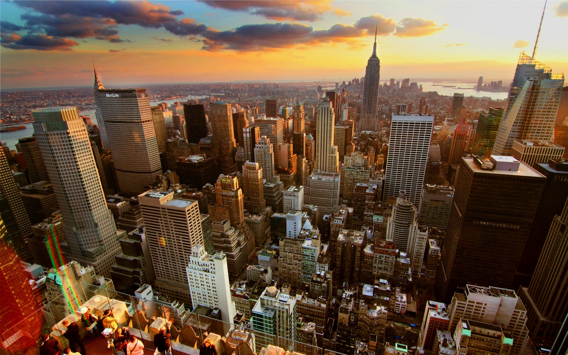 Картинки Нью-Йорк, дом, небоскребы, крыши, закат фото и обои на рабочий стол