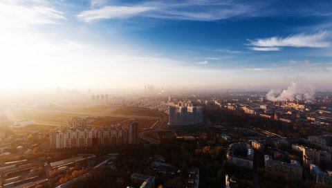 Москва, россия, взгляд, обзор, дом, столица, мегаполис, небоскреб