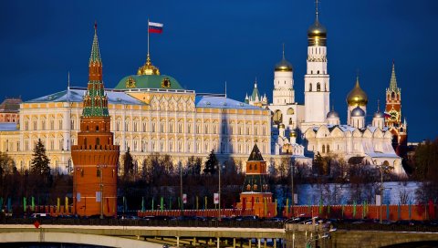 Москва, город, кремль, мост, столица, россия, флаг