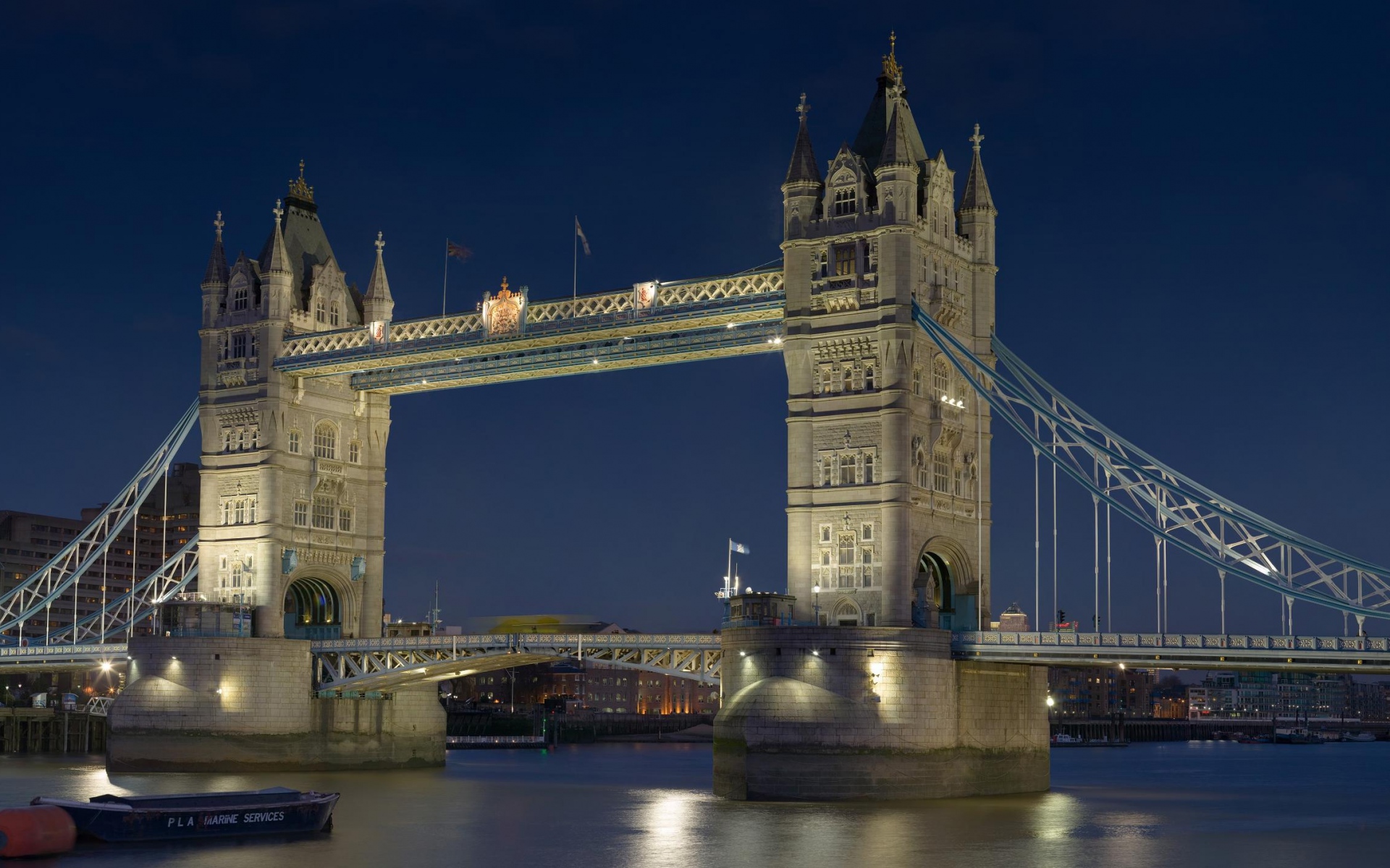Картинки Лондон, англия, мост башни, uk, thames, ночь, город, лодка, река, столицы фото и обои на рабочий стол