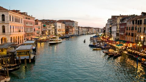 венеция, канал, гондольеров, но здания
