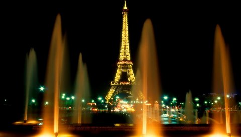 Париж, фонтан, башня