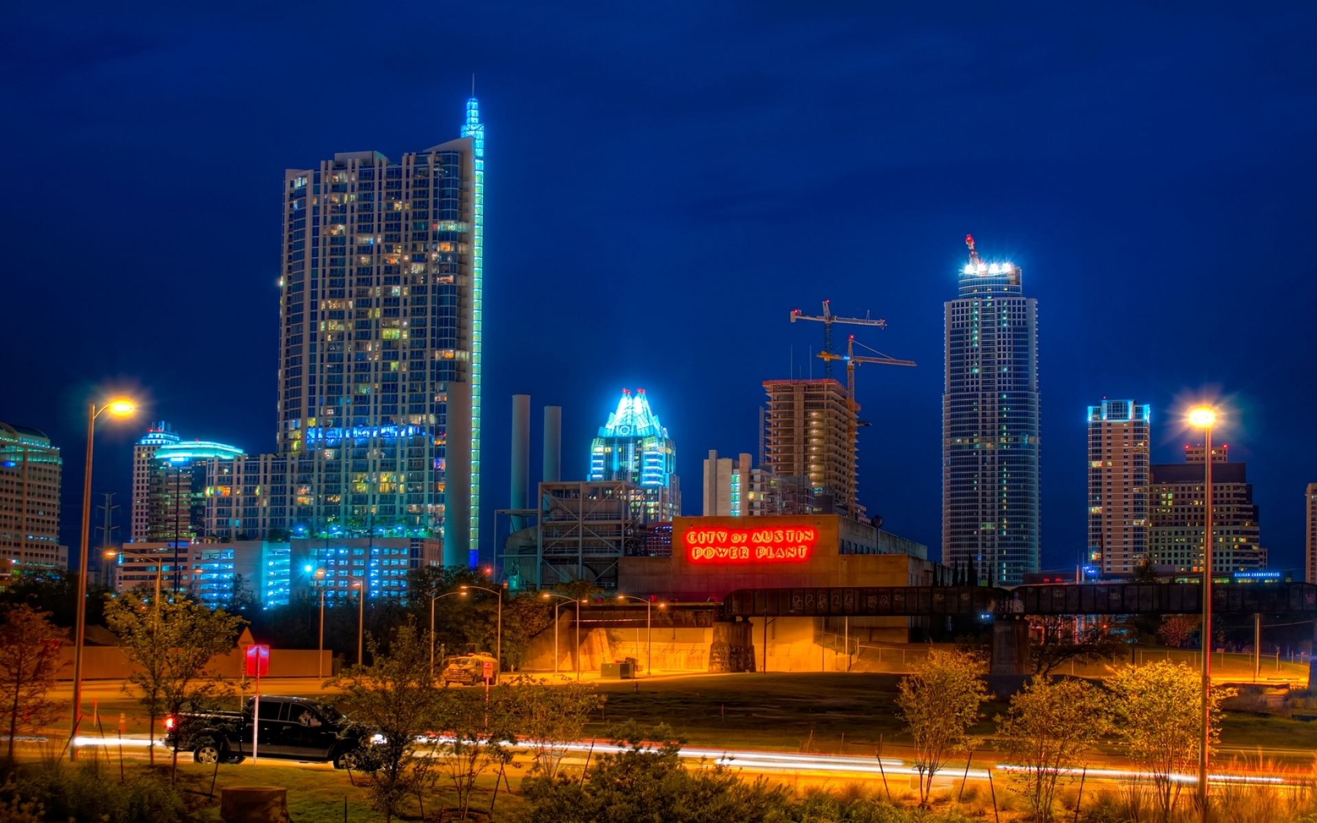 Картинки Остин, Техас, небоскребы, здание, ночь фото и обои на рабочий стол