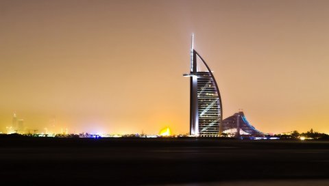 Dubai, home, burj al arab, uae, отель на пляже Джумейра, ночь, свет