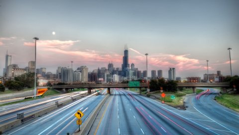 Chicago, illinois, road, hdr