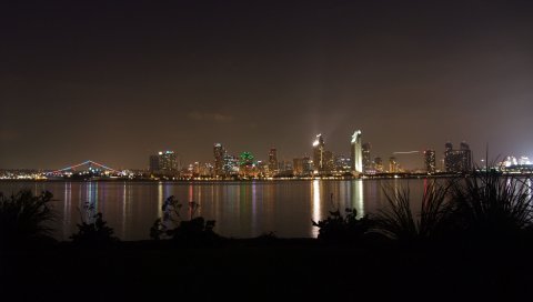 Мост, красивый пейзаж, ночь, река