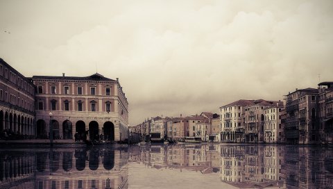 Венеция, Италия, канал, вода, здания, гондолы