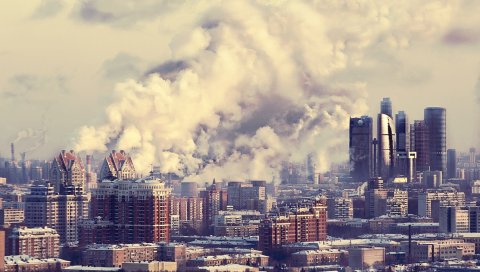 Москва, москва, дым, строительство